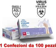 Intco 1Conf. da 100pz - Taglia XL - Guanti Vinyl Uso Medico Senza Polvere